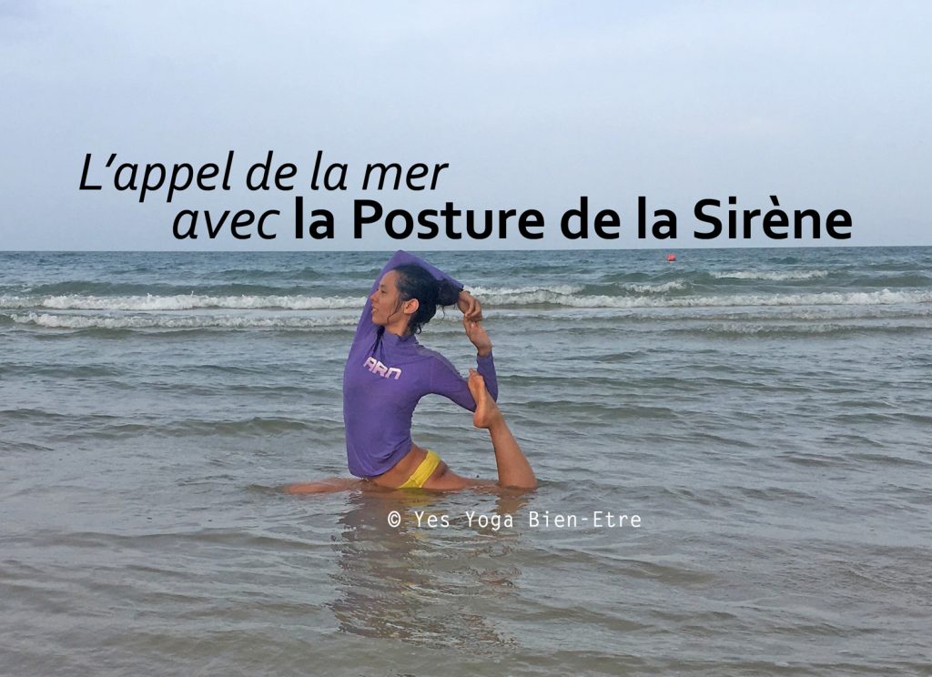posture de la sirene yoga plage